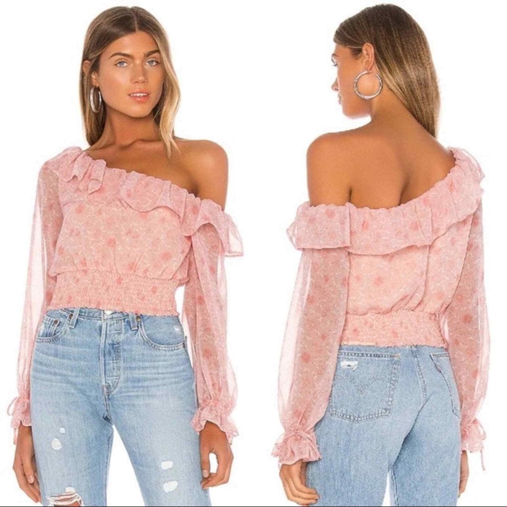 Lovers and Friends Juliette Top in Pink Gabriela Floral. Size Medium.